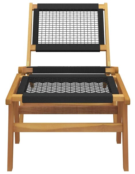 Zahradní židle s podnožkou masivní teakové dřevo a polyester 319155