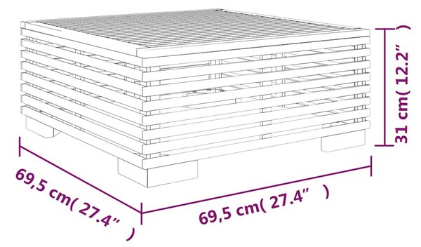 Konferenční stolek 69,5 x 69,5 x 31 cm masivní teakové dřevo 319162