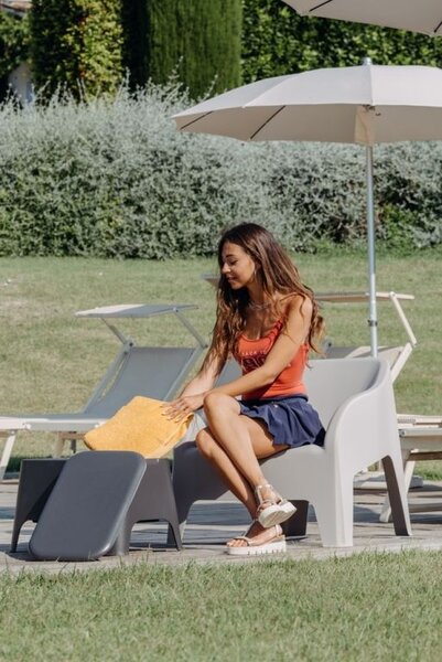 PETRA ARMCHAIR plastové křeslo, šedá