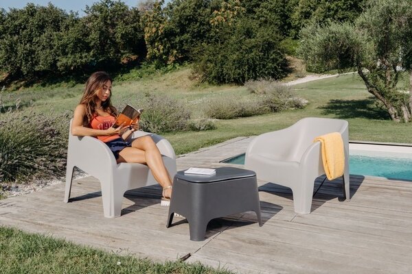 PETRA ARMCHAIR plastové křeslo, šedá
