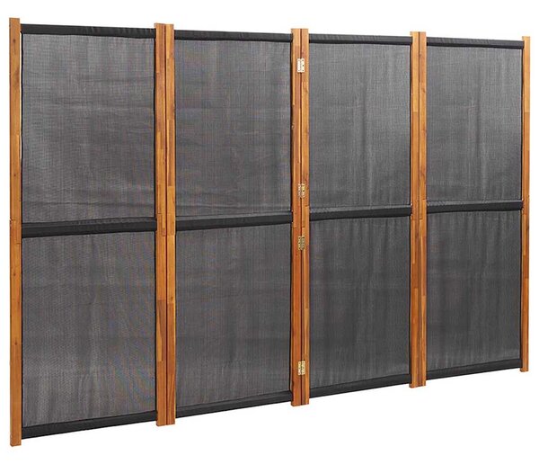 4dílný paraván černý 280 x 180 cm 319180