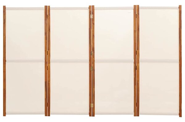 4dílný paraván krémově bílý 280 x 180 cm 319184