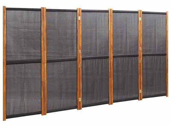 5dílný paraván černý 350 x 180 cm 319181