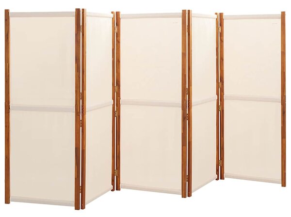 5dílný paraván krémově bílý 350 x 180 cm 319185