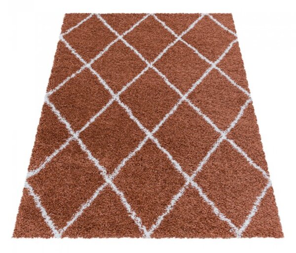 Kusový koberec Alvor shaggy 3401 terra 60 x 110 cm-SLEVA 1 KUS 60 x 110 cm-SLEVA 1 KUS