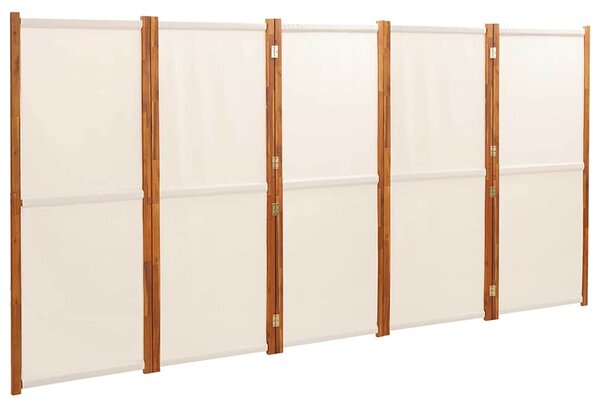 5dílný paraván krémově bílý 350 x 180 cm 319185