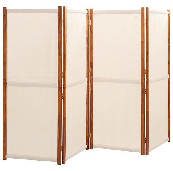 4dílný paraván krémově bílý 280 x 180 cm 319184