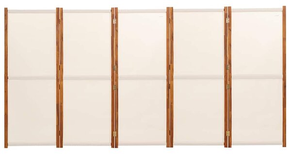 5dílný paraván krémově bílý 350 x 180 cm 319185