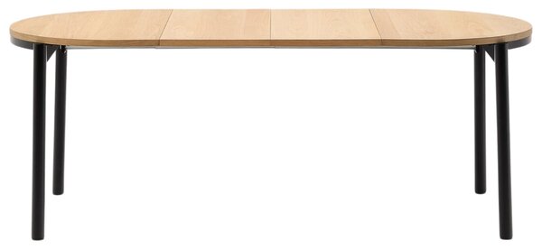 Dubový rozkládací jídelní stůl Kave Home Montuiri 120-200 x 90 cm s černou podnoží