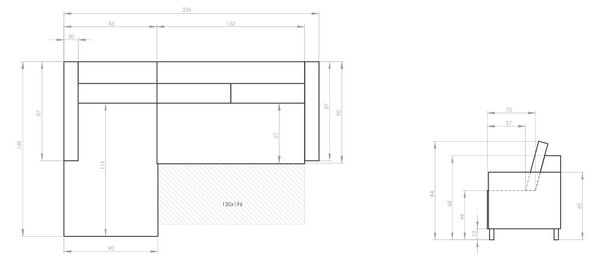 -25 % Dny MOMENTI– Miuform Sametová rozkládací pohovka Lofty Lilly 236 cm, levá