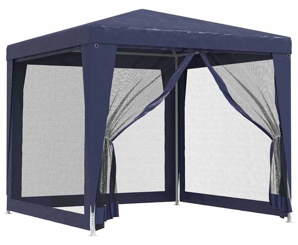 Party stan se 4 síťovanými bočnicemi modrý 2,5 x 2,5 m HDPE 319222