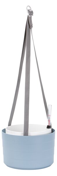Samozavlažovací závěsná žardina Berberis 26 cm TROJZÁVĚS šedomodrá+bílá