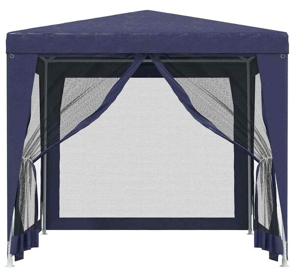 Party stan se 4 síťovanými bočnicemi modrý 2,5 x 2,5 m HDPE 319222
