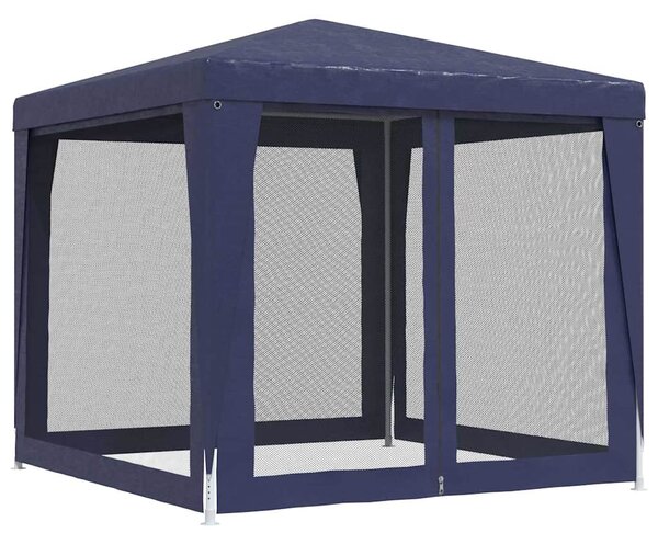 Party stan se 4 síťovanými bočnicemi modrý 2,5 x 2,5 m HDPE 319222