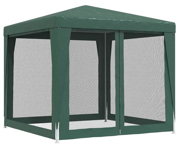 Party stan se 4 síťovanými bočnicemi zelený 2,5 x 2,5 m HDPE 319223