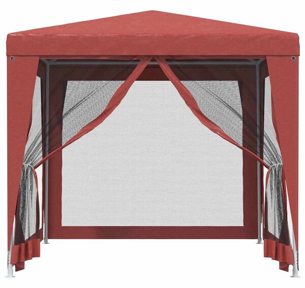 Party stan se 4 síťovanými bočnicemi červený 2,5 x 2,5 m HDPE 319225