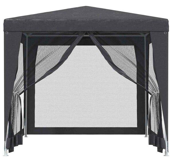 Party stan se 4 síťovanými bočnicemi antracitový 2,5x2,5 m HDPE 319224
