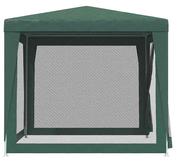 Party stan se 4 síťovanými bočnicemi zelený 2,5 x 2,5 m HDPE 319223