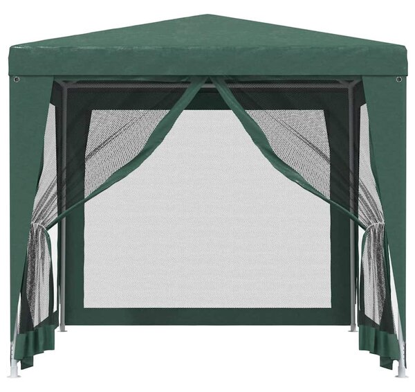 Party stan se 4 síťovanými bočnicemi zelený 2,5 x 2,5 m HDPE 319223