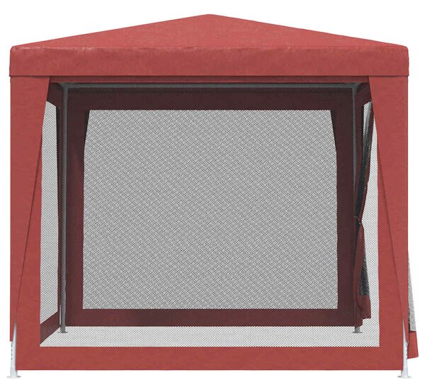 Party stan se 4 síťovanými bočnicemi červený 2,5 x 2,5 m HDPE 319225