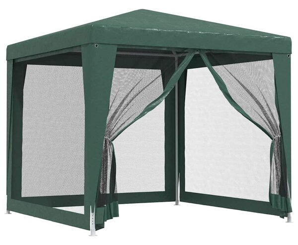 Party stan se 4 síťovanými bočnicemi zelený 2,5 x 2,5 m HDPE 319223