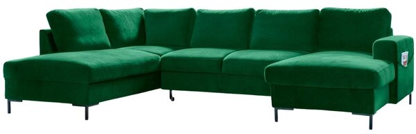-25 % Dny MOMENTI– Miuform Sametová rozkládací pohovka Lofty Lilly 303 cm, levá
