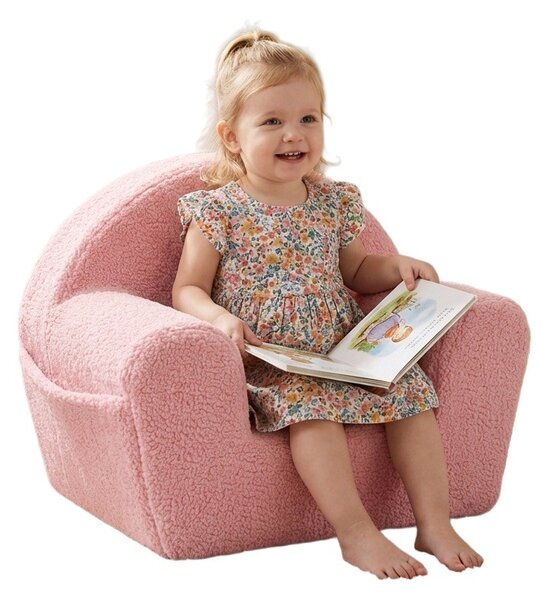 Dětské křeslo s boční kapsou New Baby Teddy pink