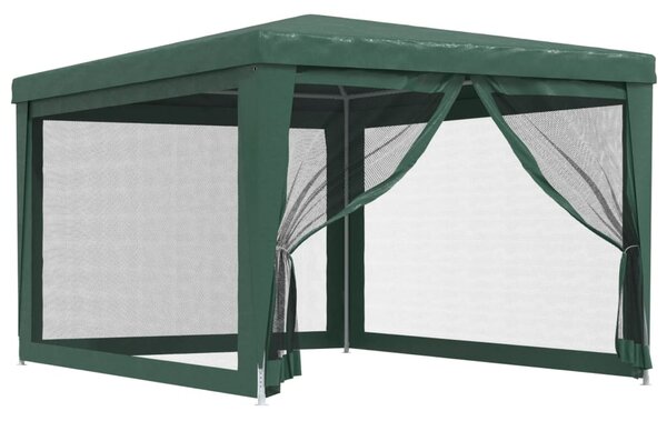 Party stan se 4 síťovanými bočnicemi zelený 3 x 4 m HDPE 319233