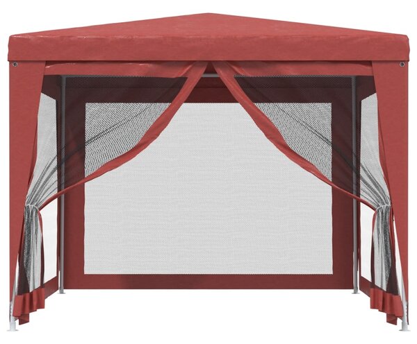 Party stan se 4 síťovanými bočnicemi červený 3 x 3 m HDPE 319230
