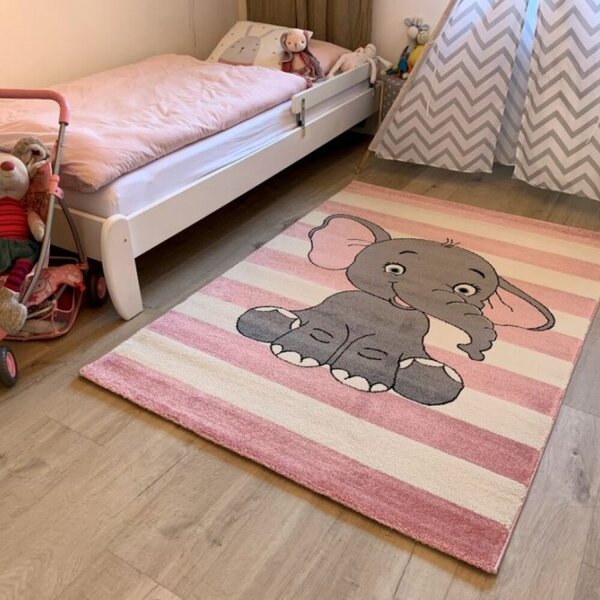 Dětský koberec Kiddo A1087 pink 80 x 150 cm-SLEVA 80 x 150 cm-SLEVA