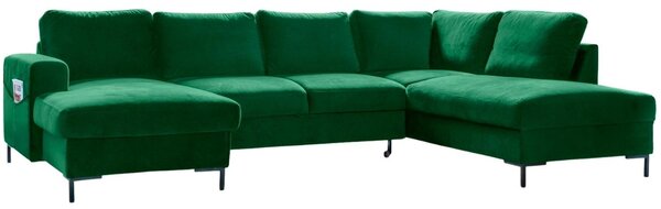 -25 % Dny MOMENTI– Miuform Sametová rozkládací pohovka Lofty Lilly 303 cm, pravá