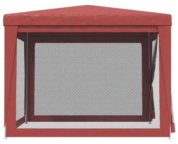 Party stan se 4 síťovanými bočnicemi červený 3 x 3 m HDPE 319230