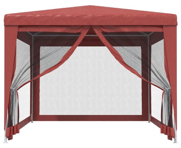 Party stan se 4 síťovanými bočnicemi červený 3 x 4 m HDPE 319235
