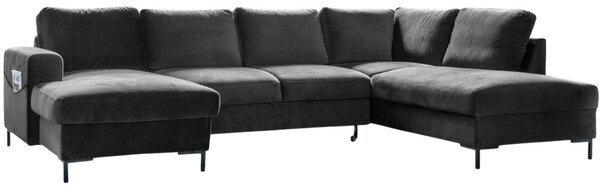 -25 % Dny MOMENTI– Miuform Sametová rozkládací pohovka Lofty Lilly 303 cm, pravá