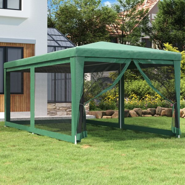 Party stan se 6 síťovanými bočnicemi zelený 3 x 6 m HDPE 319238