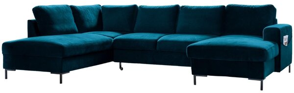 -25 % Dny MOMENTI– Miuform Sametová rozkládací pohovka Lofty Lilly 303 cm, levá