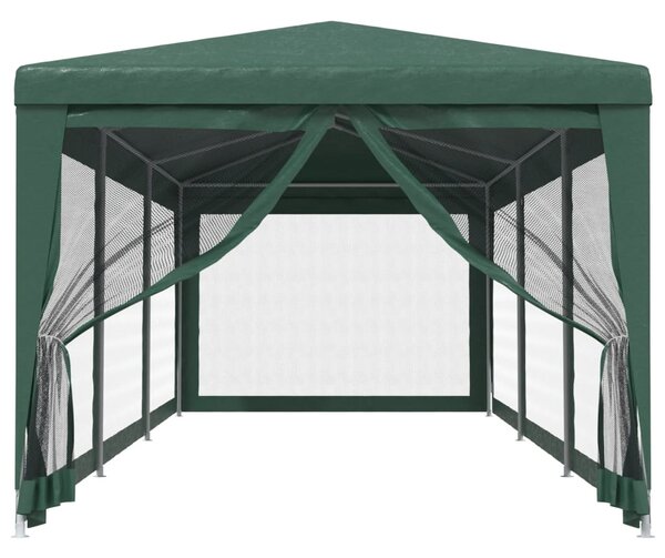 Party stan s 8 síťovanými bočnicemi zelený 3 x 9 m HDPE 319243