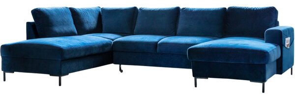 -25 % Dny MOMENTI– Miuform Sametová rozkládací pohovka Lofty Lilly 303 cm, levá