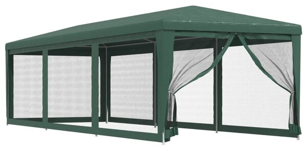 Party stan s 8 síťovanými bočnicemi zelený 3 x 9 m HDPE 319243