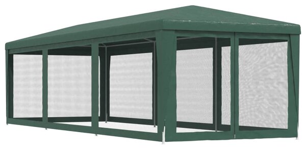 Party stan s 8 síťovanými bočnicemi zelený 3 x 9 m HDPE 319243
