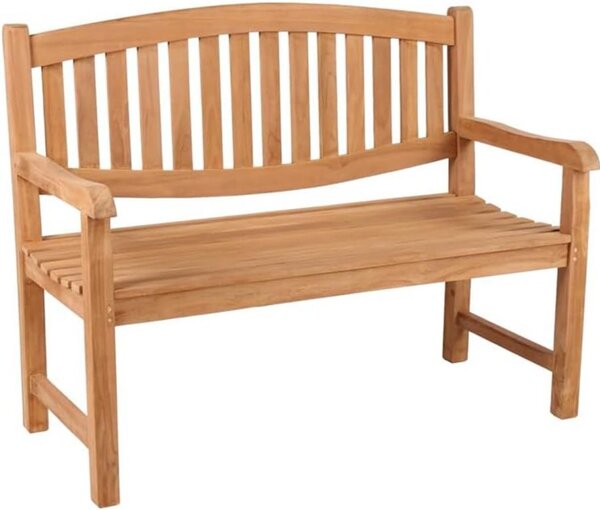 2 místná lavice DIVERO, ošetřené teakové dřevo, 120 cm