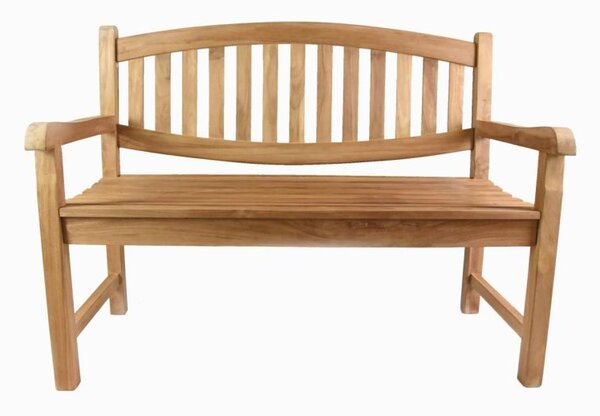 2 místná lavice DIVERO, ošetřené teakové dřevo, 120 cm