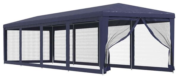 Party stan s 10 síťovanými bočnicemi modrý 3 x 12 m HDPE 319247