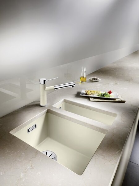 Blanco Subline 320-U, silgranitový dřez pod pracovní desku 350x460x190 mm, 1-komorový, šedá vulkán, BLA-527343