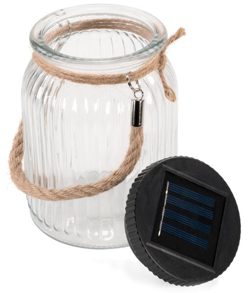 Solární LED světlo ve sklenici, teplá bílá, 3 diod sada 3 ks