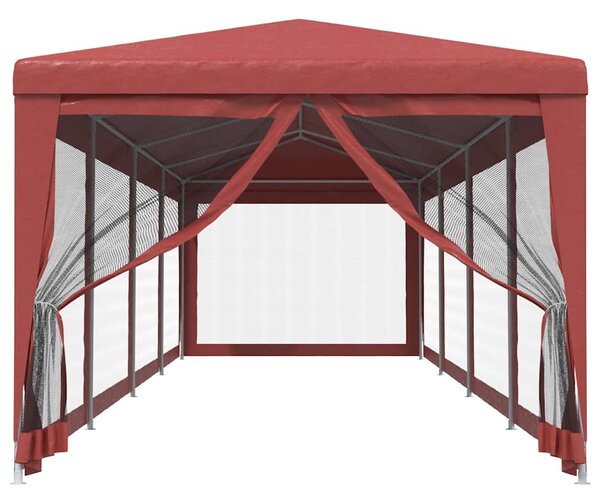 Party stan s 10 síťovanými bočnicemi červený 3 x 12 m HDPE 319250
