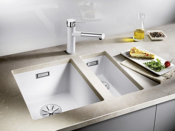Blanco Subline 320-U, silgranitový dřez pod pracovní desku 350x460x190 mm, 1-komorový, šedá vulkán, BLA-527343