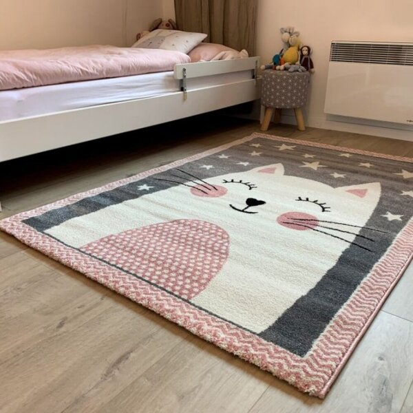 Dětský koberec Kiddo F0132 pink 160 x 230 cm - SLEVA 160 x 230 cm - SLEVA