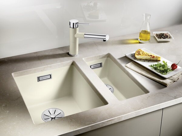 Blanco Subline 320-U, silgranitový dřez pod pracovní desku 350x460x190 mm, 1-komorový, šedá vulkán, BLA-527343