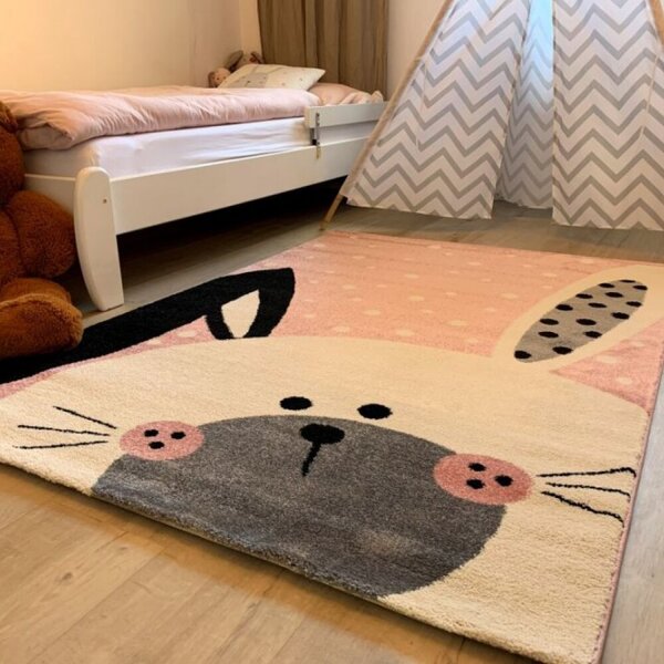 Dětský koberec Kiddo F0131 pink 80 x 150 cm - SLEVA 80 x 150 cm - SLEVA